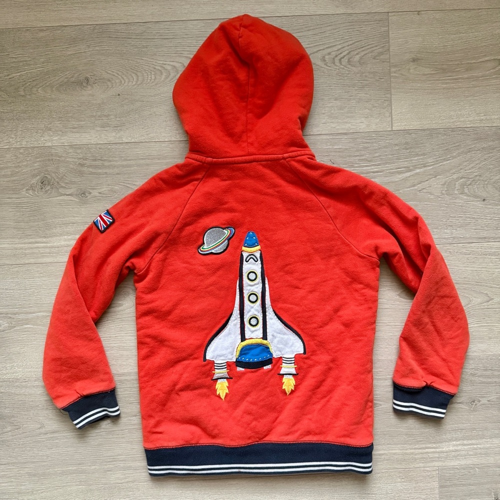 Mini Boden Shaggy Hoodie Outer Space